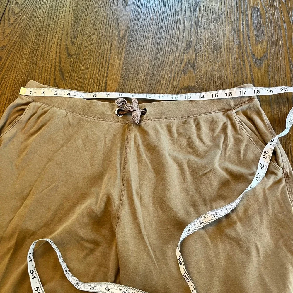 Murano Lounge Pants Cotton Jersey Brown Relaxed XL Drawstring Wide Leg Pajamas